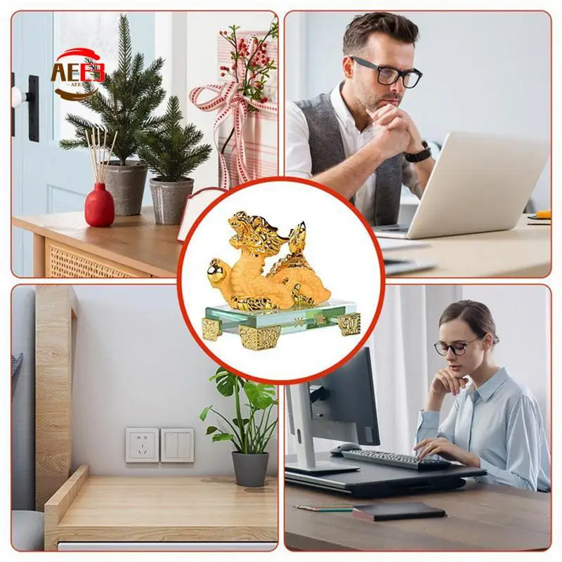 

AEE3-2024 Новогодний Зодиак Дракон Орнамент Золотая Смола Китайский Дракон Статуя Китайский Стиль Счастливый Дракон Орнамент На Новый Год