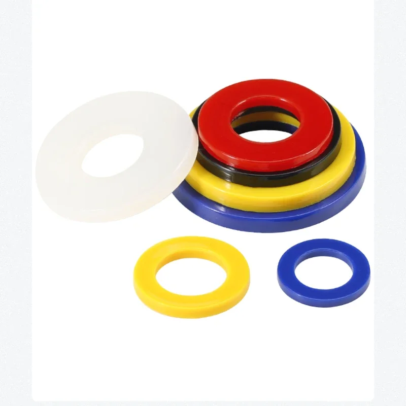 

M2-M20 Nylon Flat Washers Plastic Spacer Black/White/Red/Blue/Yellow Insulation Waterproof Sealing Hard Gaskets For Screw Bolts