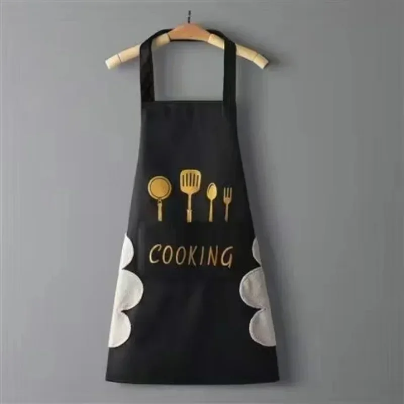 Cute Apron Waterproof Can Wipe Hands Kitchen Work Clothes Home Cooking Cleaning Men and Women Universal Sleeveless Apron Kitchen