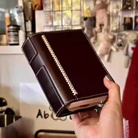 Retro Dark Brown M5 Loose-leaf Handbook Handmade Leather Portable Schedule Note Handbook Notebook Random Inner Page