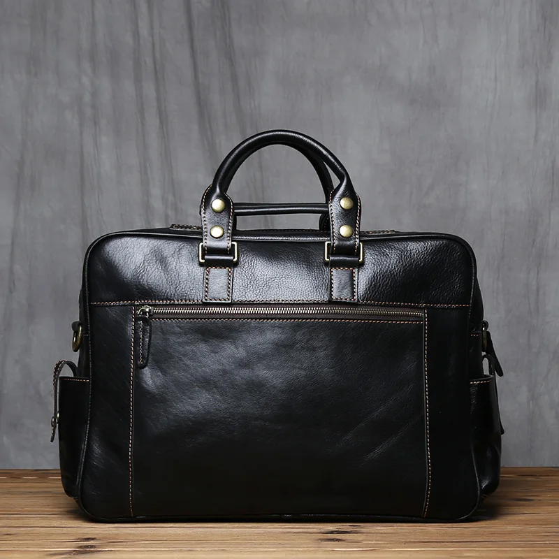 Retro Herren Leder Handtasche Oberschicht Rindsleder Aktentasche Große Kapazität Reisetasche Crazy Horse Leder Laptop Umhängetasche NZPJ – Detail 21