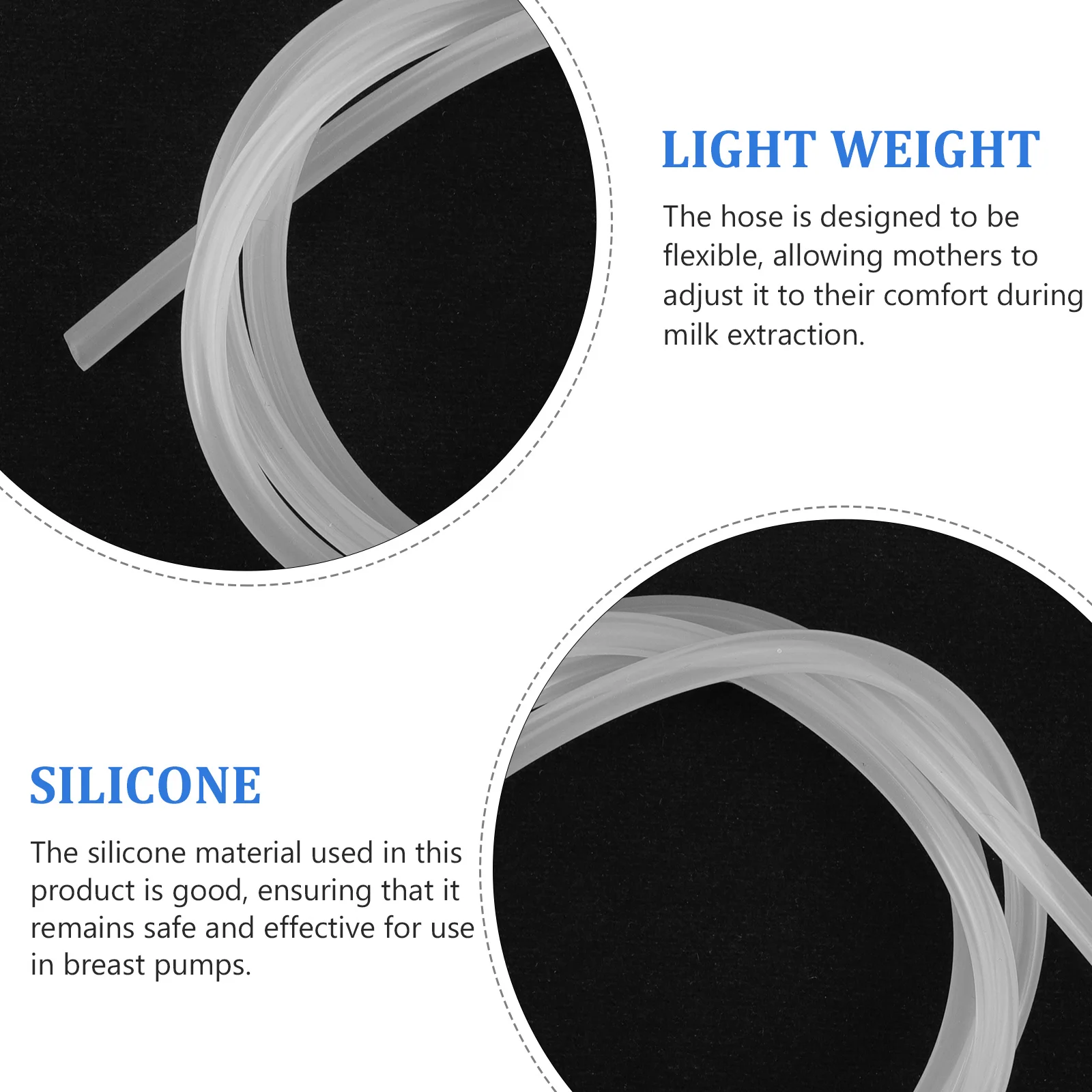استبدال خرطوم السيليكون المرن لأجزاء المضخة المتوافقة مع مضخة الثدي تمنع ملحقات التدفق الخلفي خرطوم السيليكون