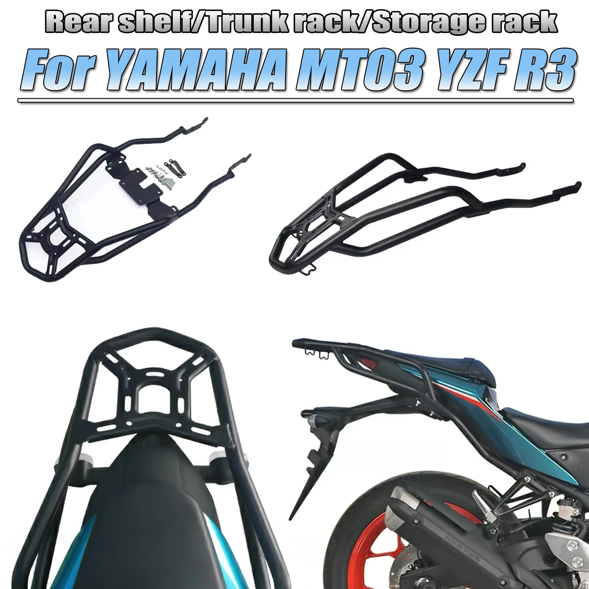 

motorcycle Rear shelf tailstock tail box bracket tail wing Fit For YAMAHA MT03 MT-03 YZF-R3 YZF R3 19-24