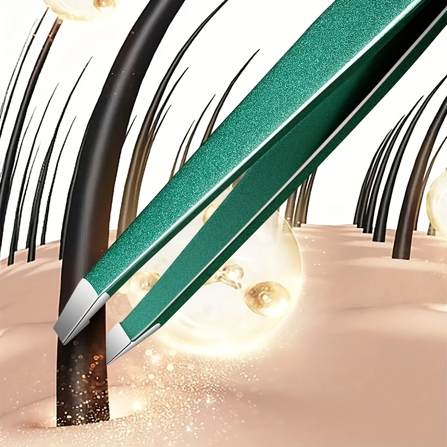 4피스 스테인레스 스틸 핀셋 세트 남녀공용 전문가용 정밀 얼굴 털 눈썹 자란 모발 및 파편 내구성 및 Er