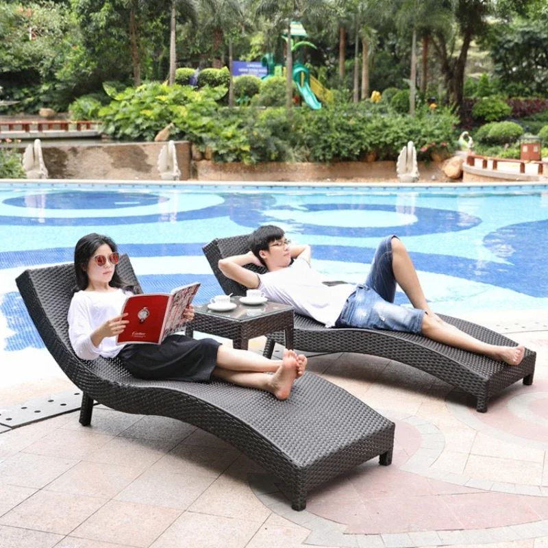 

Outdoor Loungers Beach Chair Swimming Pool Villa Courtyard Beach Chairs Leisure Courtyard Chaise Lounges Design Furniture