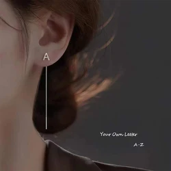 DIY Letters Piercing Earrings Line for Women Temperament Light Luxury Long Tassel Drop Earrings Letters A-Z Simple Jewelry Gifts