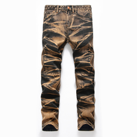 Men's Jeans High Street Vintage Distressed New Style 4 Colors Slim Straight Fashionable Casual Denim Trousers Men's Streetwear