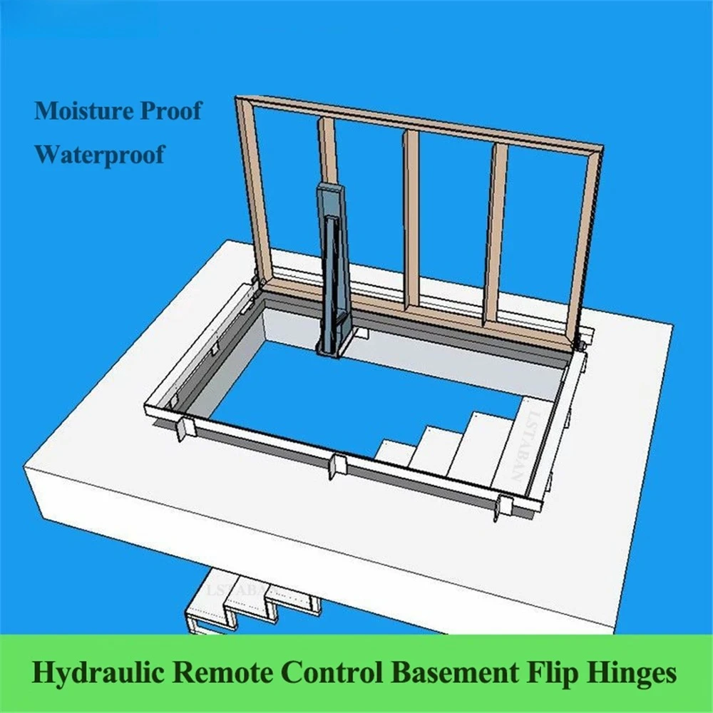 Stainless Steel Wine Cellar Hatch Electric Motor Flap Push Rod Lift Up Door Hinge Remote Control Basement Electric power Hinge