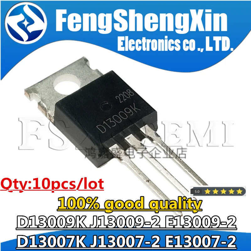 10 pz D13009K J13009-2 E13009-2 D13007K J13007-2 E13007-2 TO220 D13009 E13009 J13009 TRANSISTOR di potenza