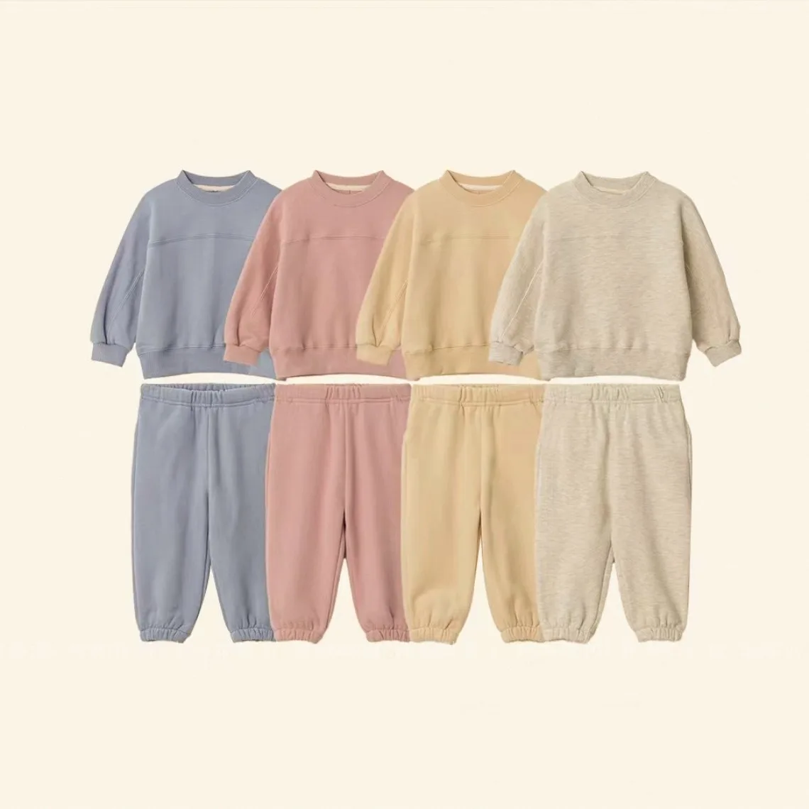 

Boy Girl Solid Loose Sweatshirt + Pants 2pcs Suit Toddler Sports Outfits 2025 Autumn New Baby Long Sleeve Casual Set Infant
