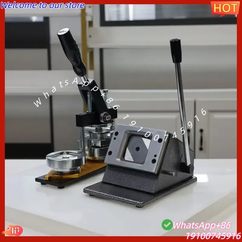2026Hot CX-55 50x50mm Square Badge Maker Manual Press Machine DIY Pin Button Promotional Gift Keychain Refrigerator Magnet