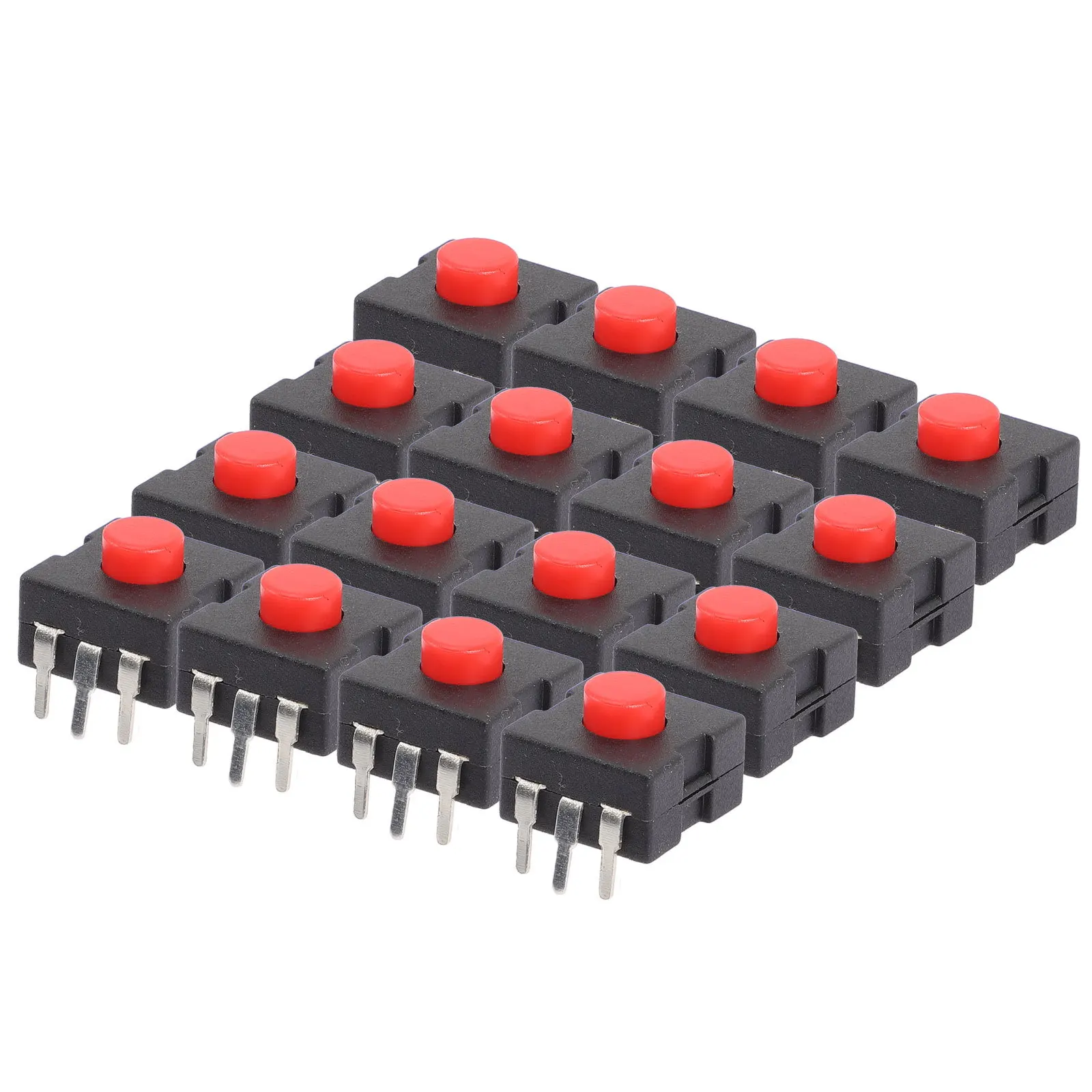 

20Pcs Red Head Torch Button Switch Mini Push Button for Flashlight Repair Electronic Torch Parts Rubber Keycaps 60 Percent