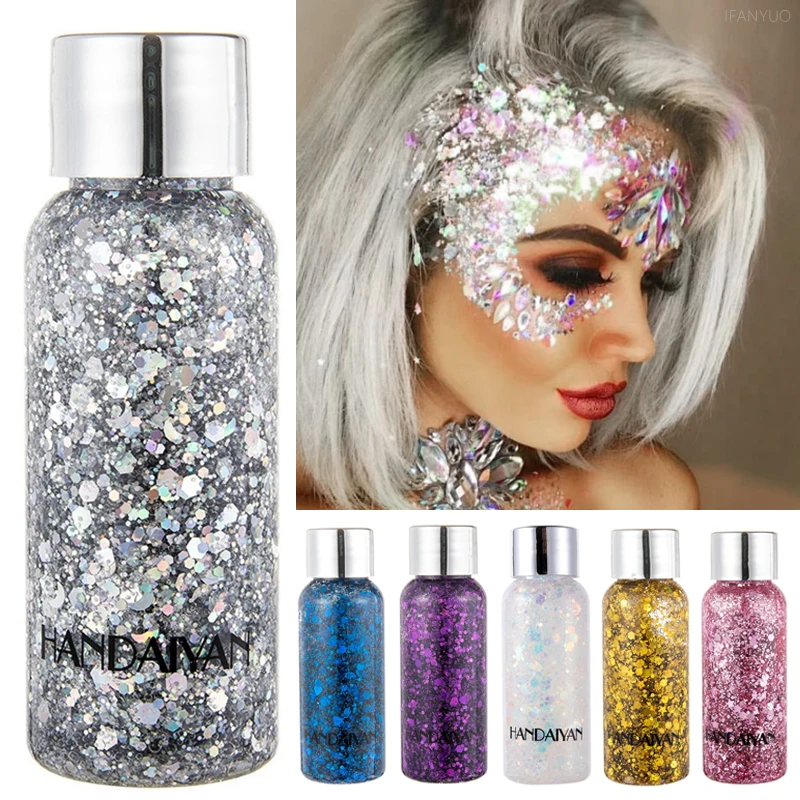 アイグリッター ボディフェイスグリッタージェルアート 防水 高光沢 グリッター 多機能メイクアップペイント 明るくする ステージメイク
