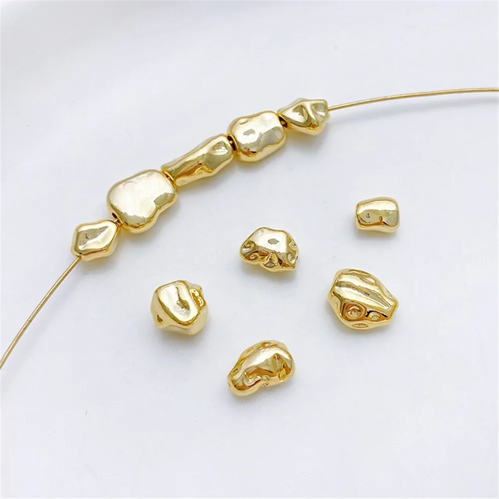 

14K Gold Bag Baroque Irregular Special-shaped Stone Beads Handmade DIY Bracelet Necklace Jewelry Bead Partition Accessories