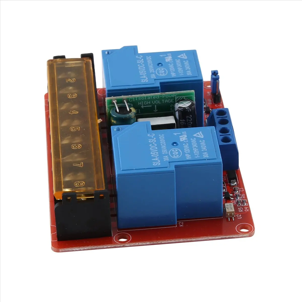 M85K 2 Channel Relay Module 30A High-Low Level Trigger Control Relay Module Relay Switch Board