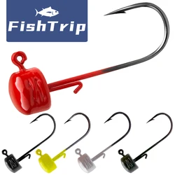 FishTrip Ned Rig Jig Head Hook Mushroom Fishing Jig Hooks Lead Fishing Accessories for Freshwater Saltwater Bass Trout Worm Lure