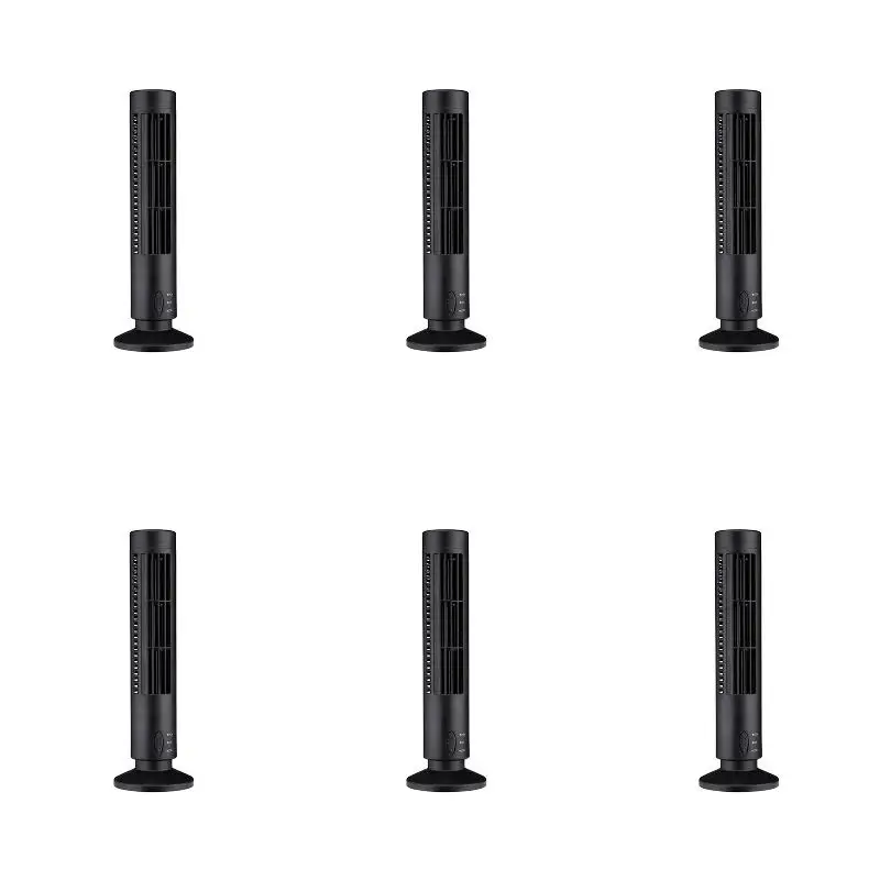 6Pack X(Bladeless Tower Fan USB Mini Vertical Air Conditioner Standing Fan Electric Fan Black New