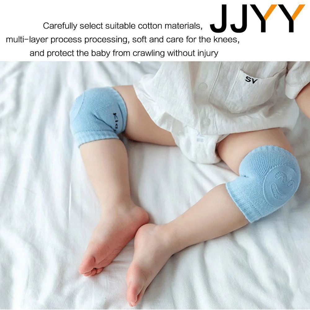 Baby Knee Pads for Crawling Non Slip Terry Cloth Smiling Cartoon Face Elbow Protection Infant Toddler 0 2 Years