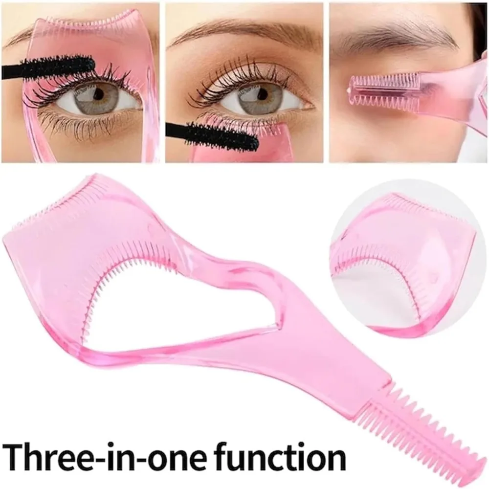 Eyeliner Assistant 3-In-1 Eyelash Comb Template Crystal Guide Make Up Brush Protect Eyes Cosmetic 3 In1 Eyelashes Tools