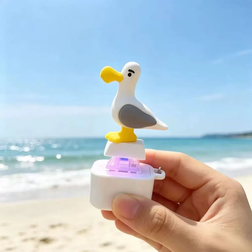 Mine Seagull Keycap Keychain Luminous Sounding Stress Relief Creative Fidget Toy Portable Electronic Pendant For Adult Wholesale