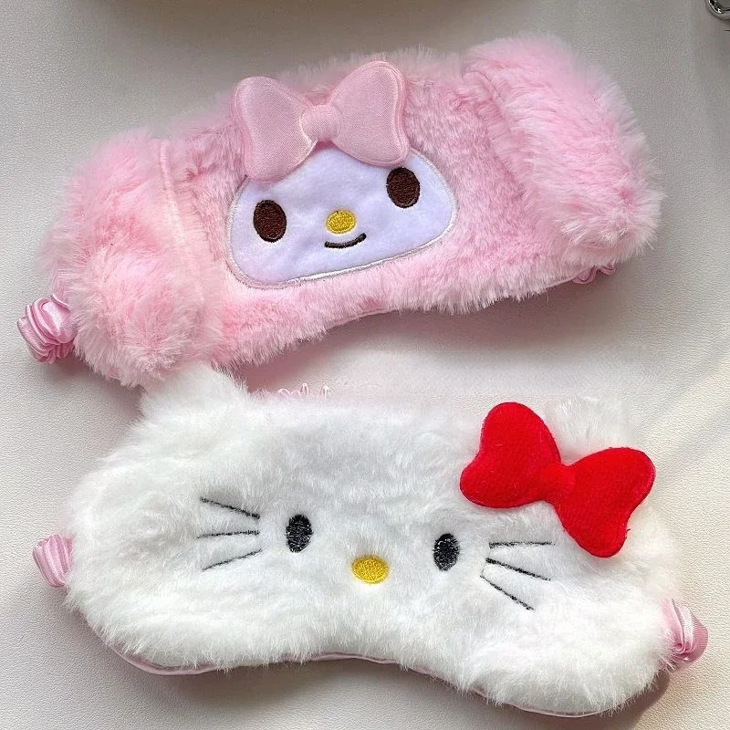 Sanrio Hello Kitty Peluche Maschera per gli occhi Melody Sleep Blackout Inverno Anime Cartoon Peluche Carino Maschera per gli occhi oscurante per