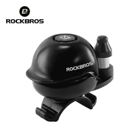 ROCKBROS Bicycle Bell Handlebar Bike Bell Copper Non-slip Bicycle Helmet Cap Ring Crisp Sound Cycling Bells Safety Warning