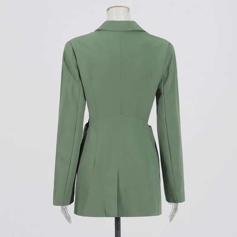 EAEOVNI-traje de moda para mujer, Color sólido, cuello con muescas, diseño de retales, chaqueta ajustada con botones, abrigo, novedad de 2026