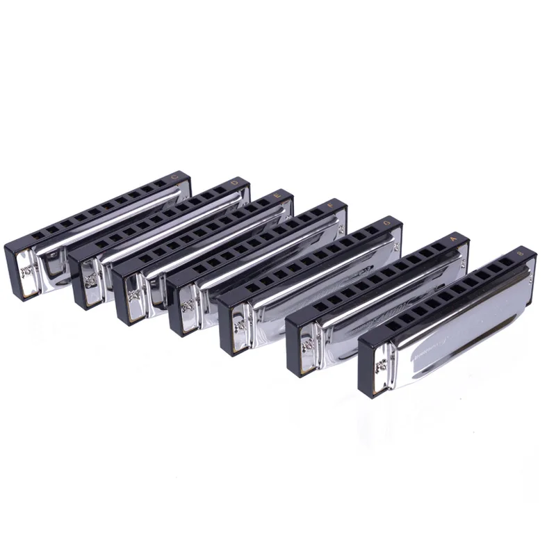 10 Gaatjes A/B/C/D/E/F/G Zilveren Mondharmonica Muziekinstrumenten