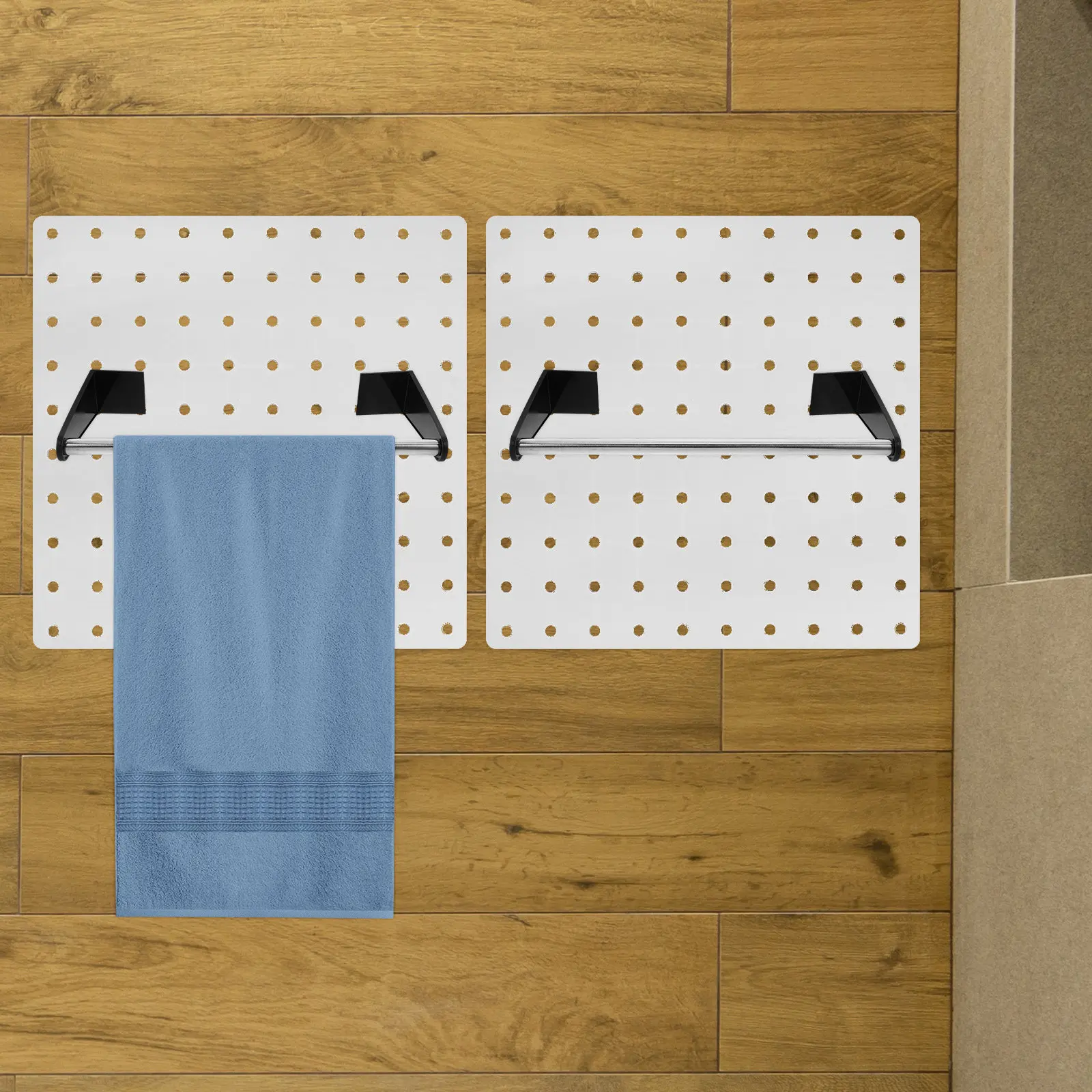Pegboard Paper Towel Holder Heavy Duty Dishcloth Rack Space Saving Sleek Design Easy Install for Workbench Pegboard Wall Holder
