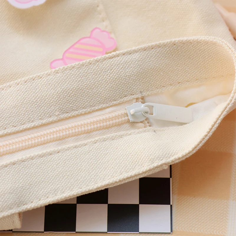 Cute Pink Rabbit Shoulder Bag for Women 2023 Fashion Canvas Large Capacity Shopper Bags Girls Casual Thicken Book Storage Bags