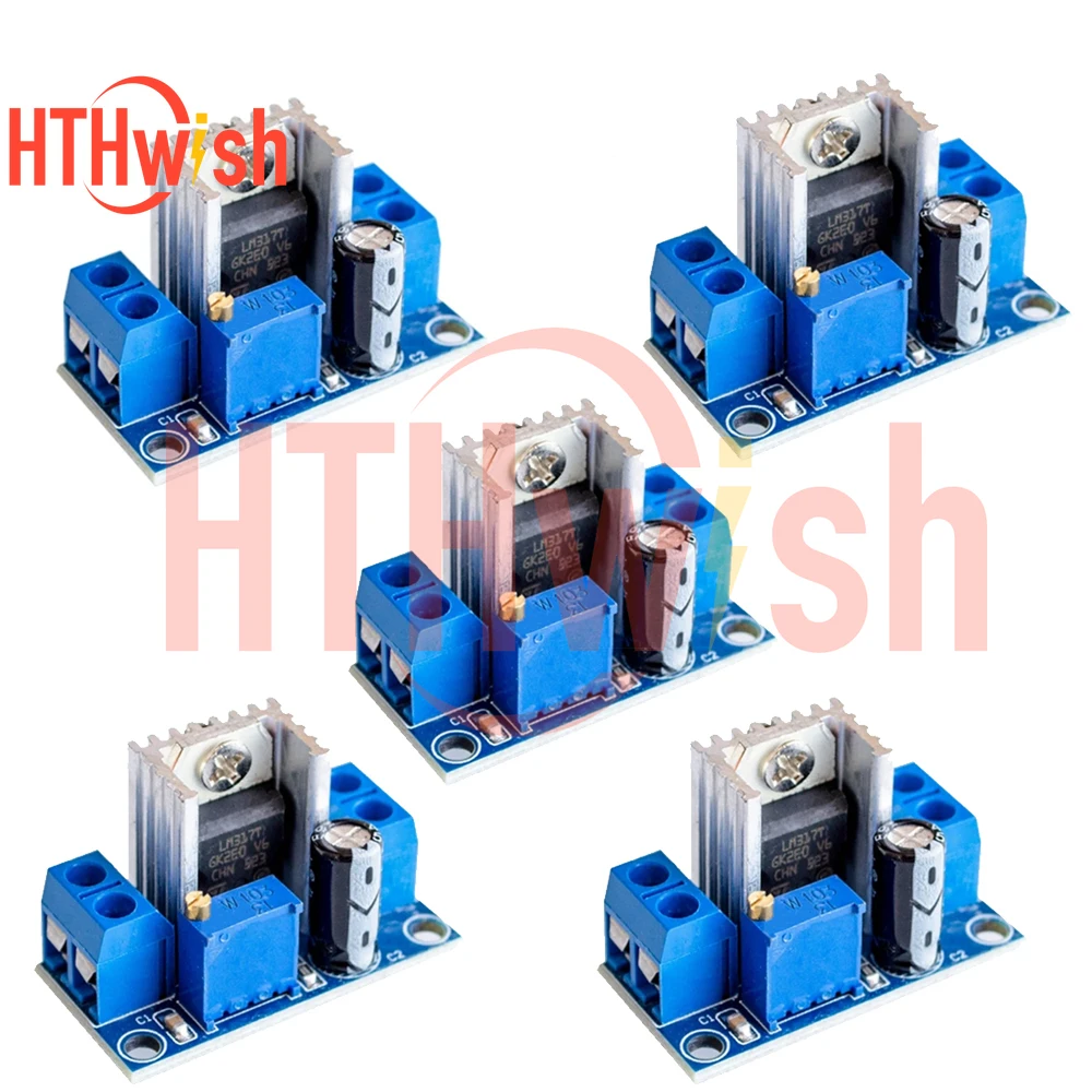Regulador de Voltaje Lineal Ajustable DC-DC, Fuente de Alimentación LM317, 4.2-40V a 1.2-37V, Módulo Convertidor Reductor de Voltaje, 1/2/5 Piezas