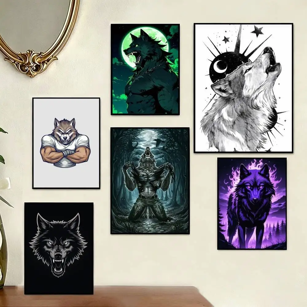 Alpha Sigma Wolf Cool  Poster Perfect Space Sticker Self Adhesive for Office Home Theater Wall Art Decor Fancy Gift