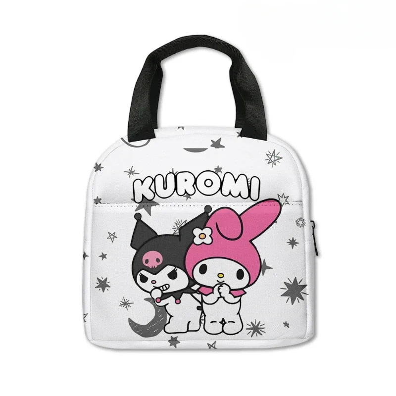 Sanrio New Product Printing Kuromi Large-capacity Picnic Bag Student Portable Ice Bag Children Cute Cartoon Lunch Bag Gift