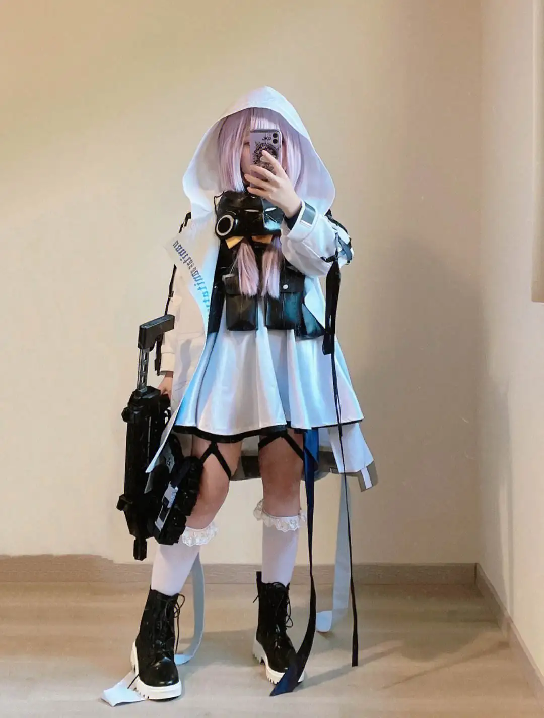 하카리 아츠코 코스프레 의상 모자를 쓰고 있죠 가발 신발 총 마스크 블루 아카이브 코스프레 복제 소품 장식 캐릭터 액세서리