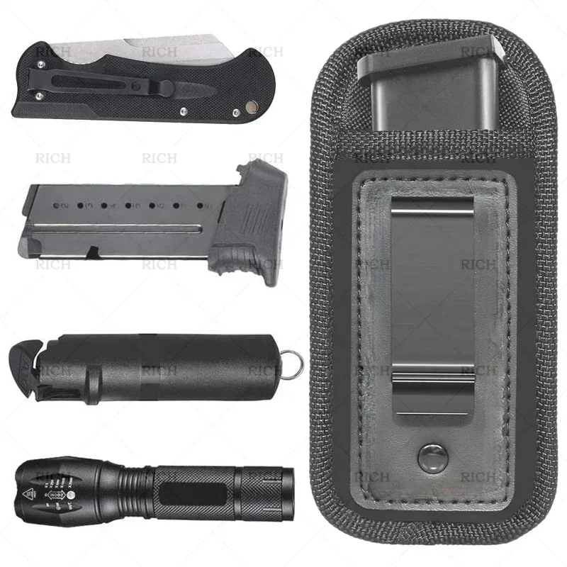 Outdoor Concealed Tactical Tactical Magazine Pouch Concealed Pistol Carry Small Belt Pouch Accessory Bag for Glock 17 19 1911