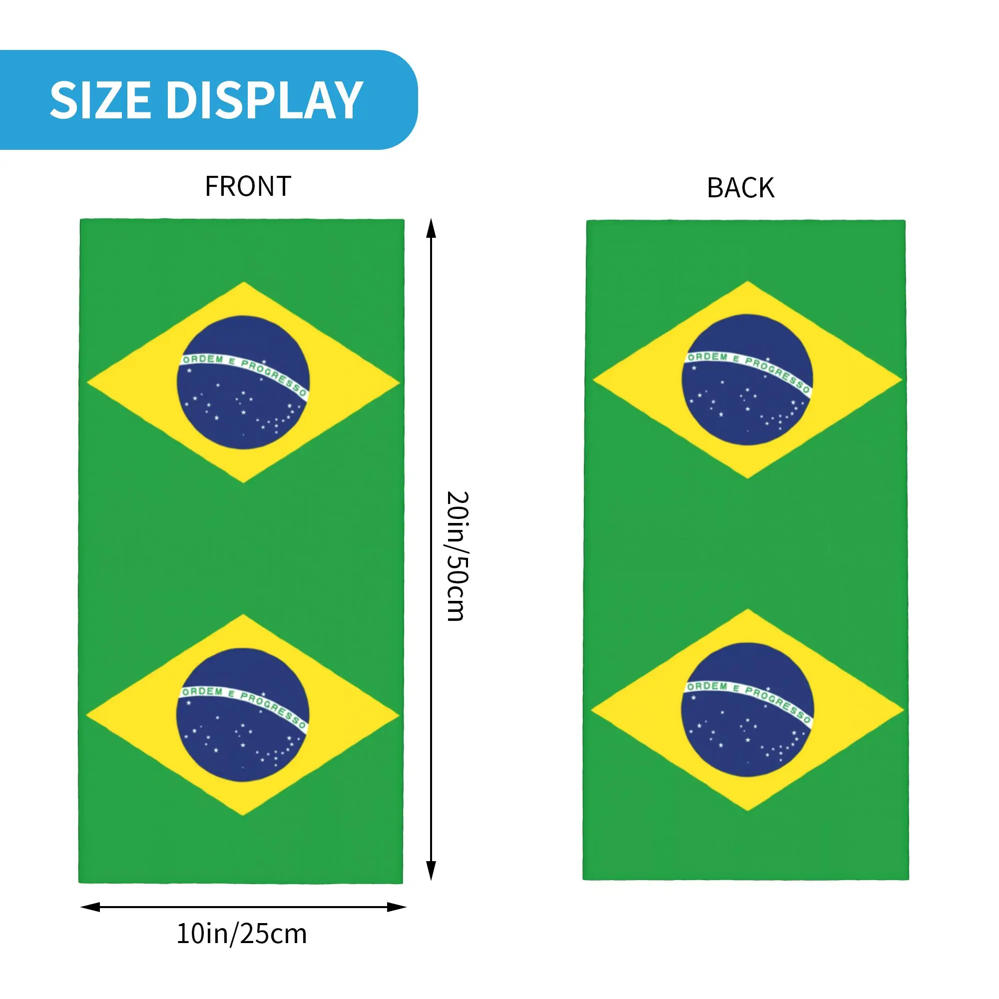 Custom Brazil Flag Bandana Neck Warmer Men Women Winter Ski Tube Scarf Gaiter  Face Cover - view 2