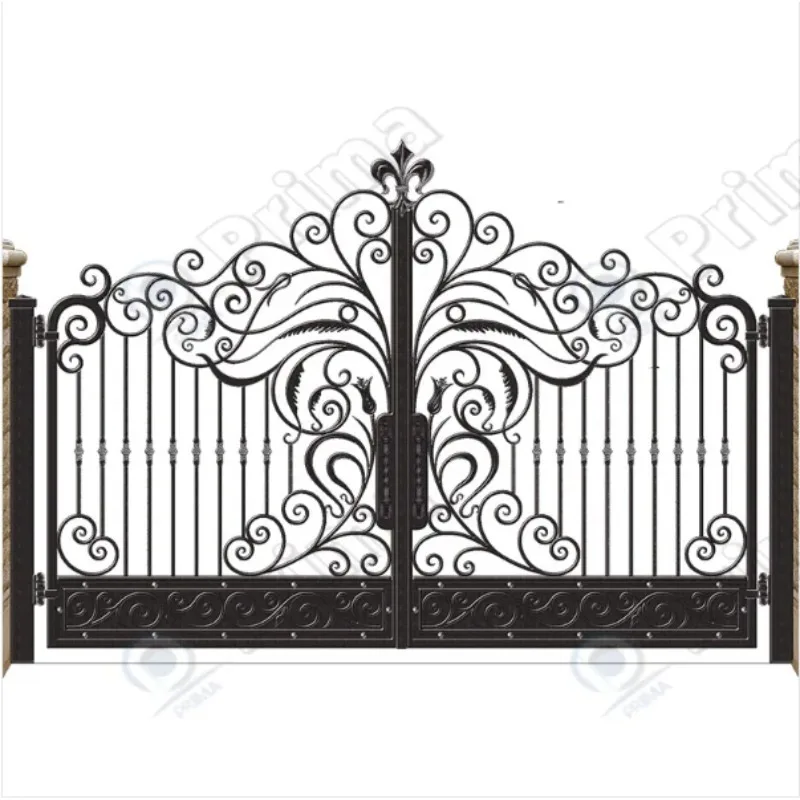 بوابات معدنية ذات تصميم علوي، بوابة من الحديد المطاوع التقليدية، تصميم بوابة من الحديد المطاوع عالي الجودة #4