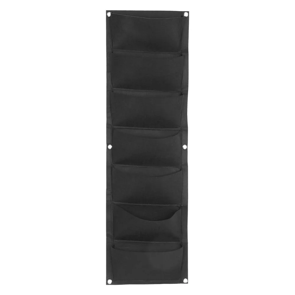 2PCS Durable 7 Pockets Plant Grow Bag Felt 100*30cm Grow Bag Breathable Degradable Plant Bag Indoor Gardening