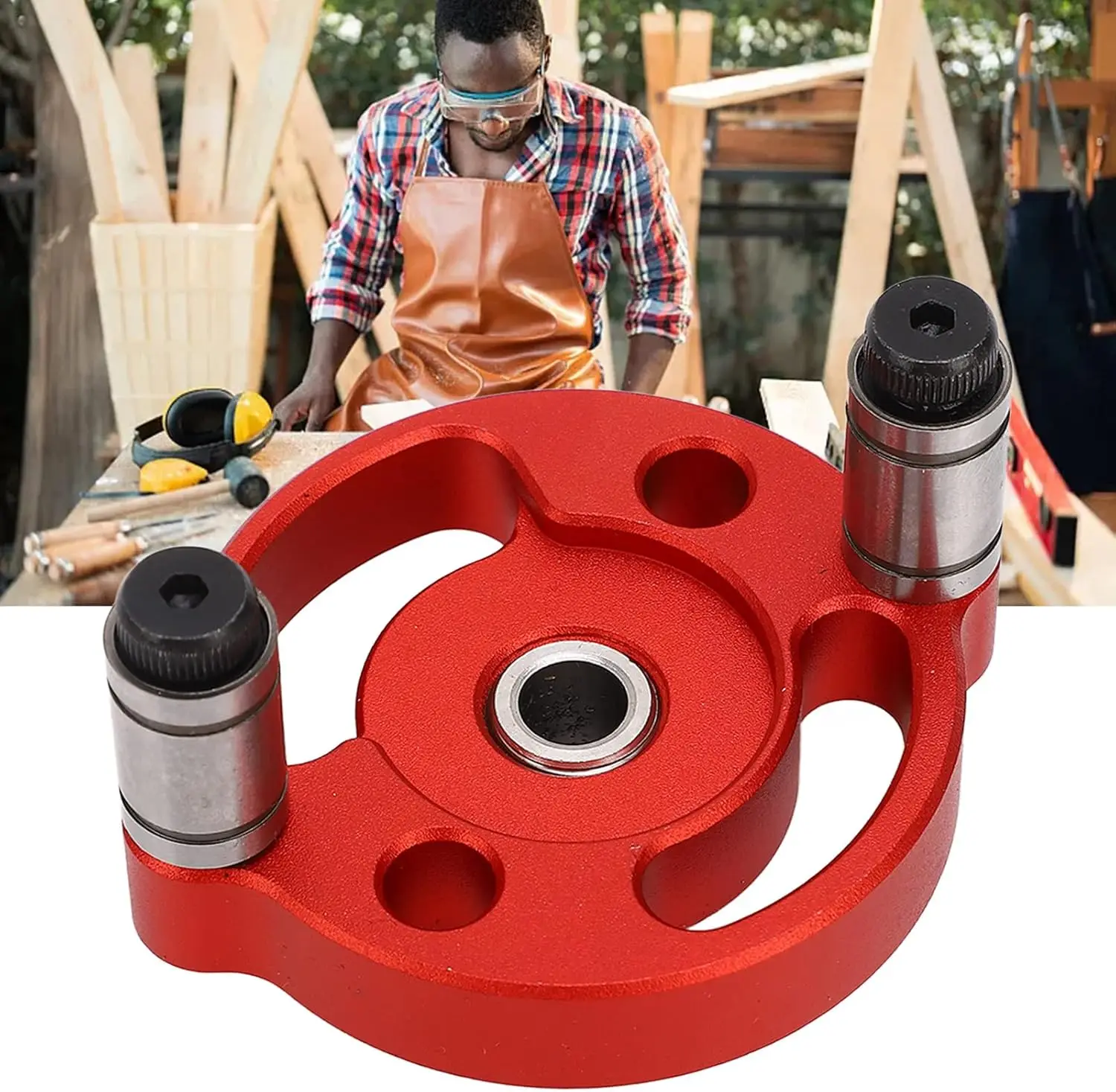 

Professional Woodworking Dowel Jig Kit Handheld Drill Guide for Accurate Straight Holes in Wood Panels Hole Locator Tool Set