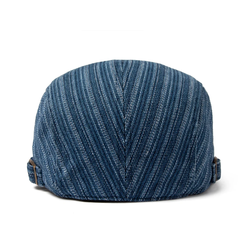 Men Women Berets Fashion Stripes Jeans Newsboy Hat Summer Cotton Soft Top Sun Caps Outdoor Casual Forward Cap Peaked Beret Boina