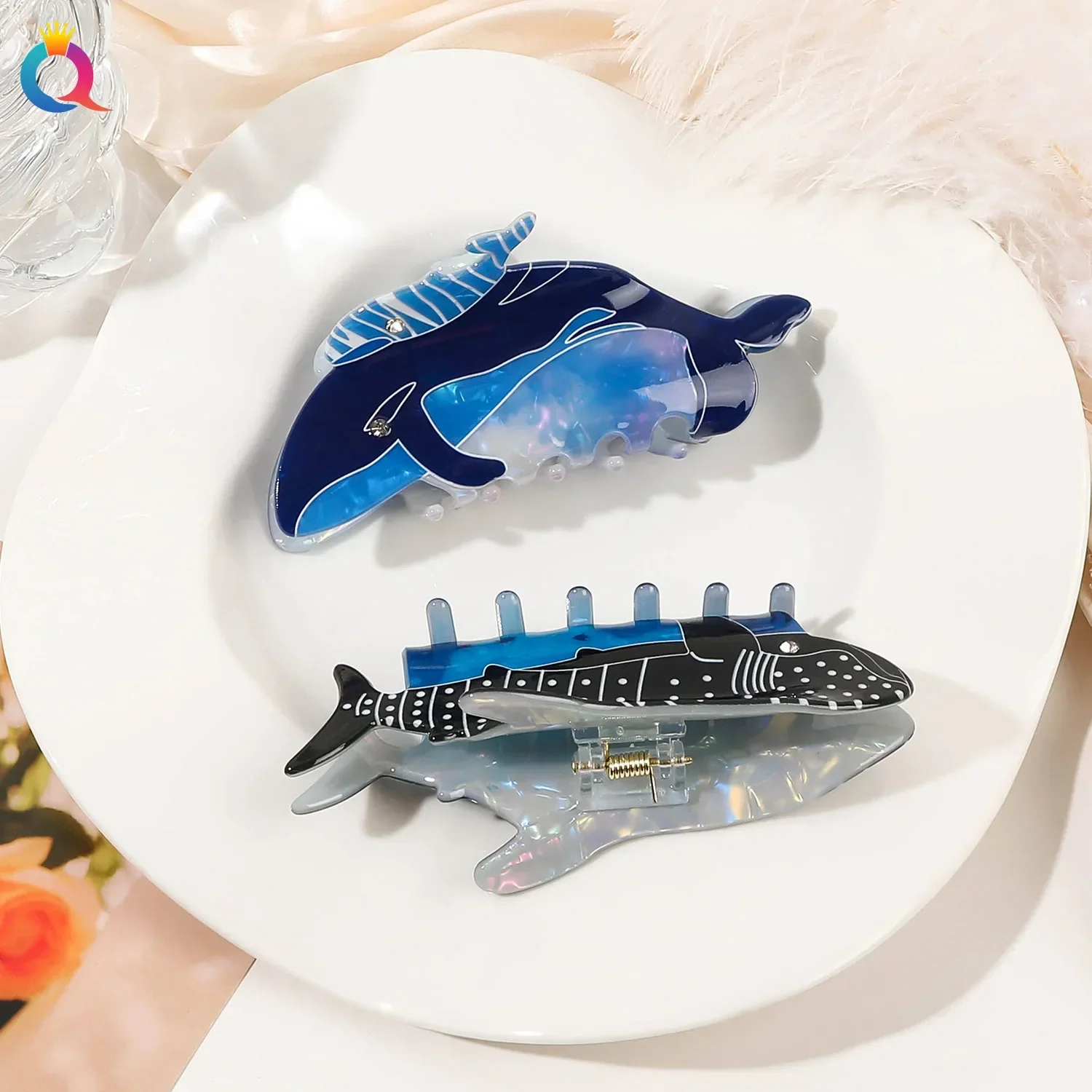 Cute Creative Whale-shaped Hair Clip, Personalized and Fashionable Women\'s Back Head Grabber Animal Hair Accessories Girl Gift