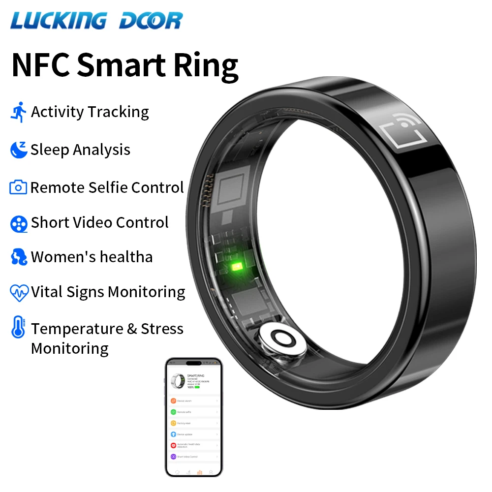 ip68防水セラミックnfcスマートリング-ドアアクセス制御-睡眠スポーツ健康トラッキング-ミニマリストウェアラブルスマートライフキーリング