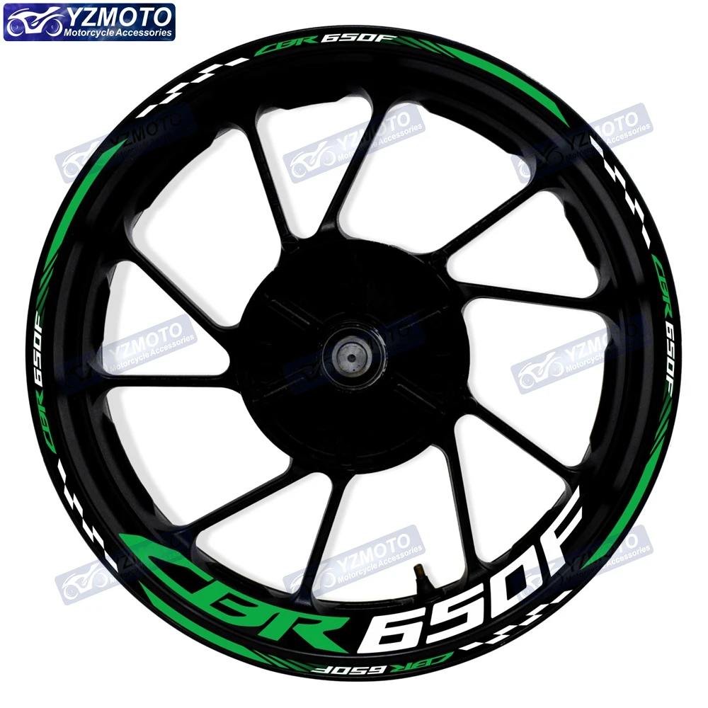 Para HONDA CBR650F CBR 650F motocicleta 17 pulgadas pegatina para cubo de rueda delantera y trasera pegatinas reflectantes impermeables para llanta