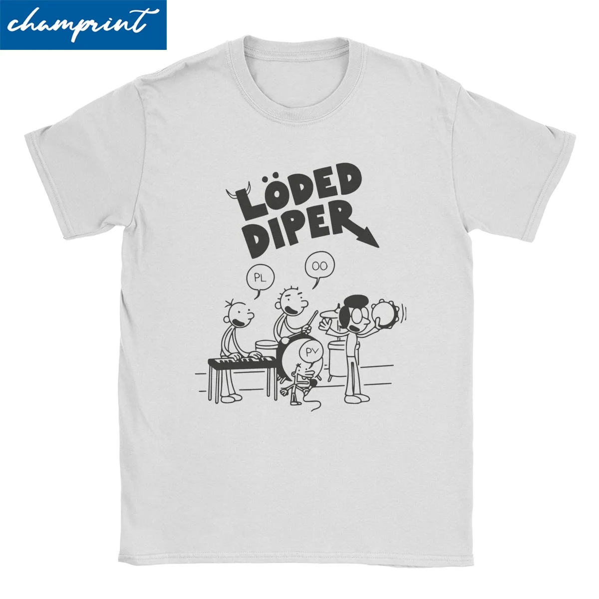 Men Women's T-Shirts Music Band Rodrick Rules Wimpy Kid Novelty 100% Cotton Tee Shirt  Loded Diper T Shirt Clothes Printed