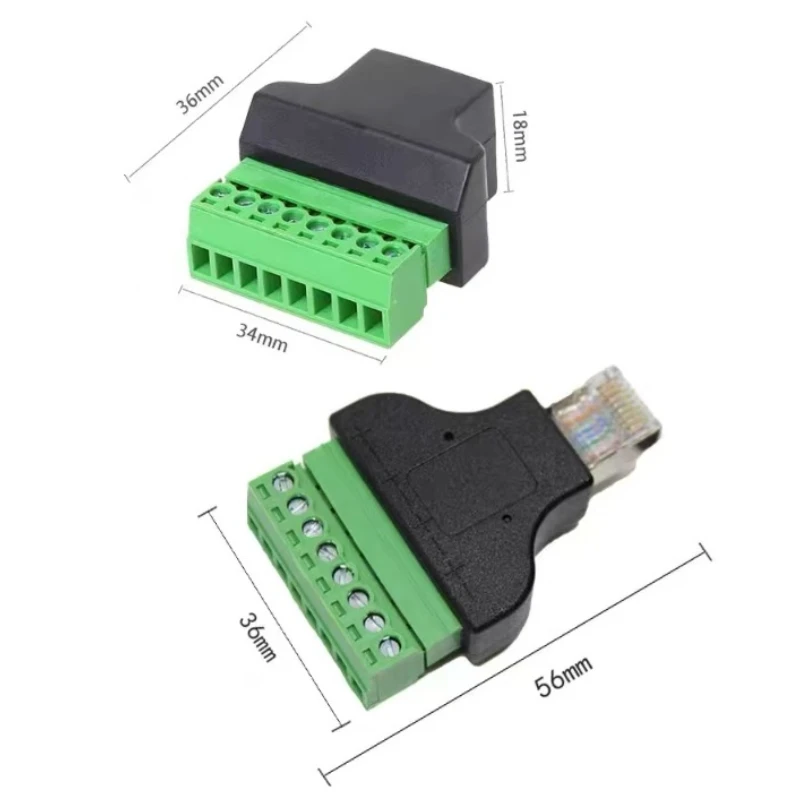 1 Uds. Adaptador de Terminal de tornillo RJ45 de alta calidad RJ45 hembra a conector de 8 pines divisor RJ45 para CCTV DVR accesorios CCTV