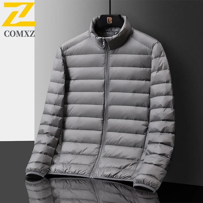 

COMXZ стеганая куртка, универсальная однотонная приталенная теплая снежная куртка Parker, уличный свободный удобный пуховик, мужская одежда