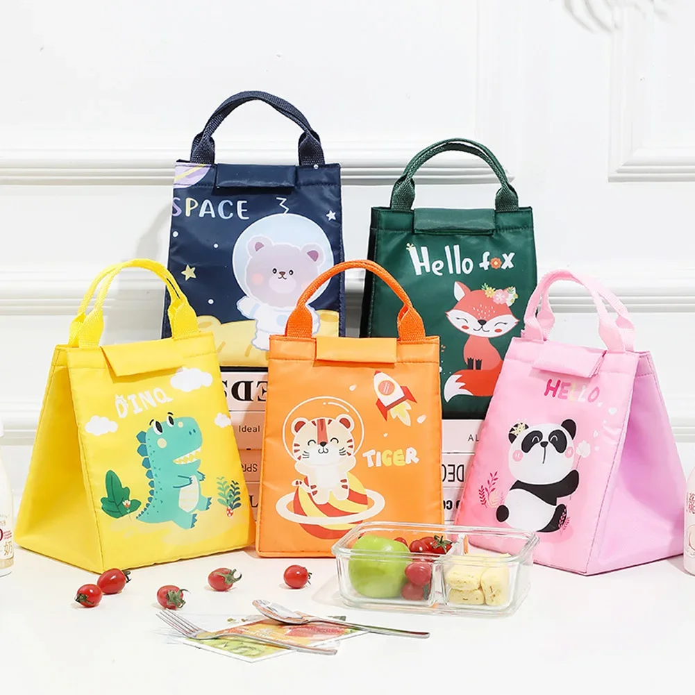 Cartoon Kids Lunch Bag Portable Thermal Bag Children Insulated Lunch Bag for School Cooler Bento Pouch Dinner Container Handbags