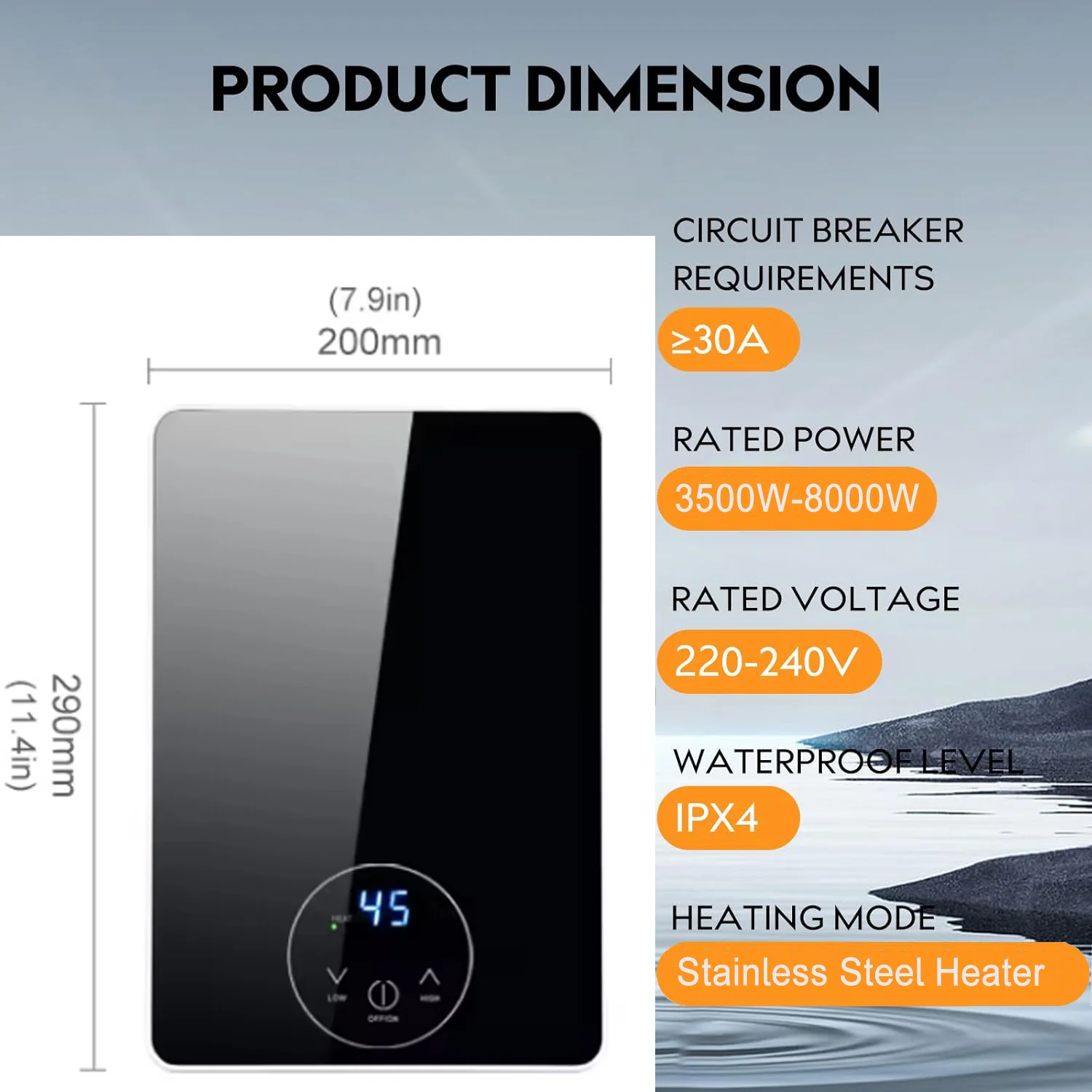 Custom Household Aristonn Water Heater Electric for Hotels Household Camping Car Using