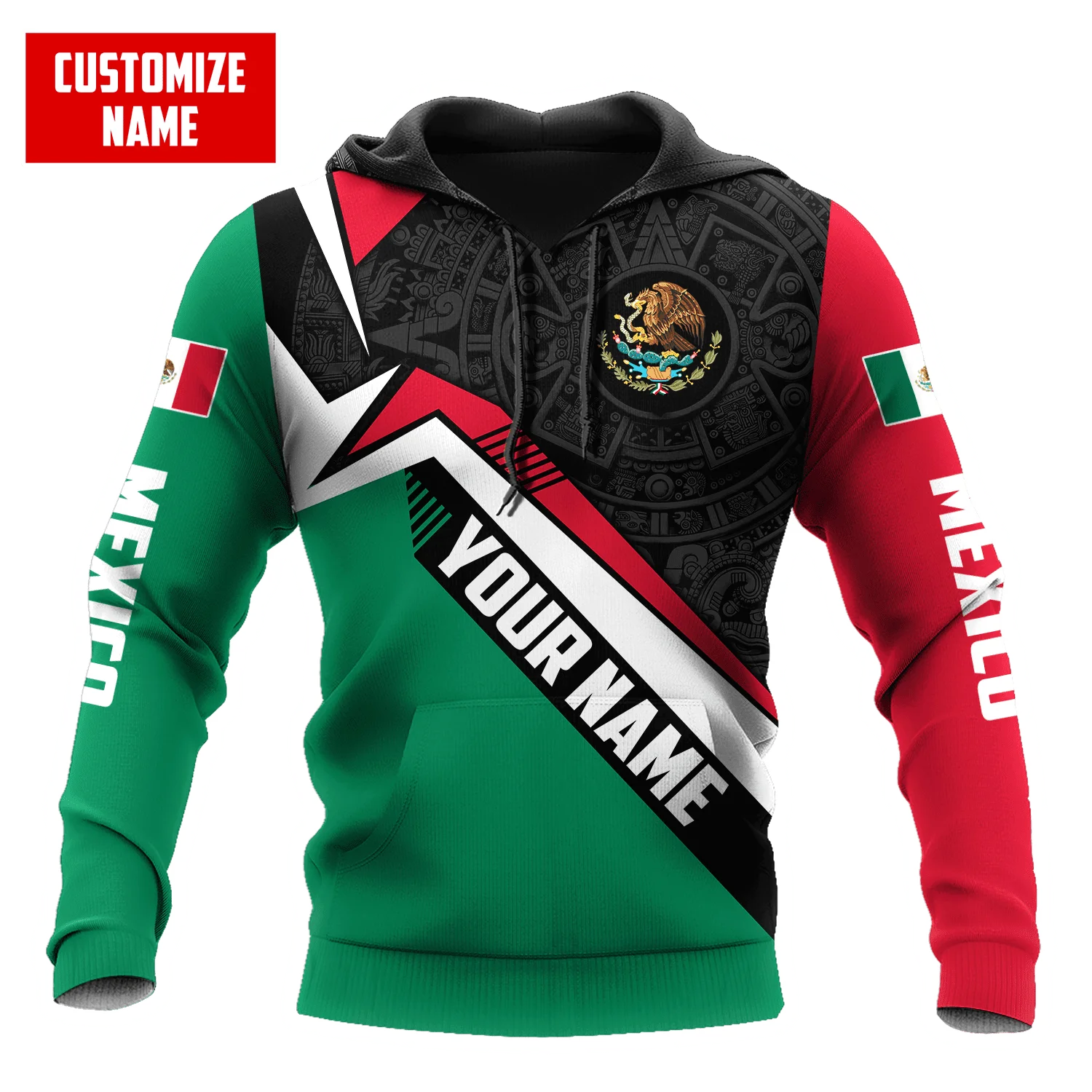 

Personalized Name Mexico Aztec 3D All Over Printed Fashion Men's hoodies Unisex zipper pullover Casual Jacket Tracksuits TDD134