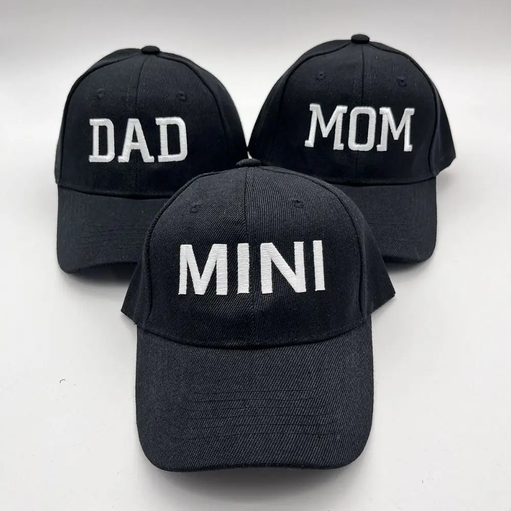 

Fashion Cotton DAD MOM MINI Embroidery Caps Vintage Adjustable Baseball Cap Leisure Breathable Outdoor Sunscreen Hats